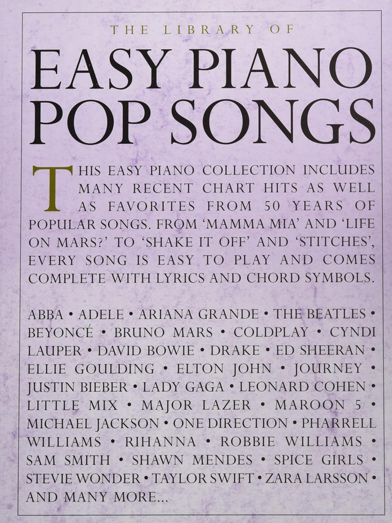 easy piano pop songs Book